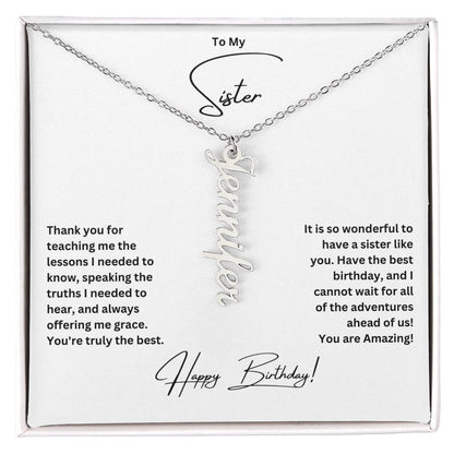 To My Sister | Happy Birthday | Custom Name Necklace