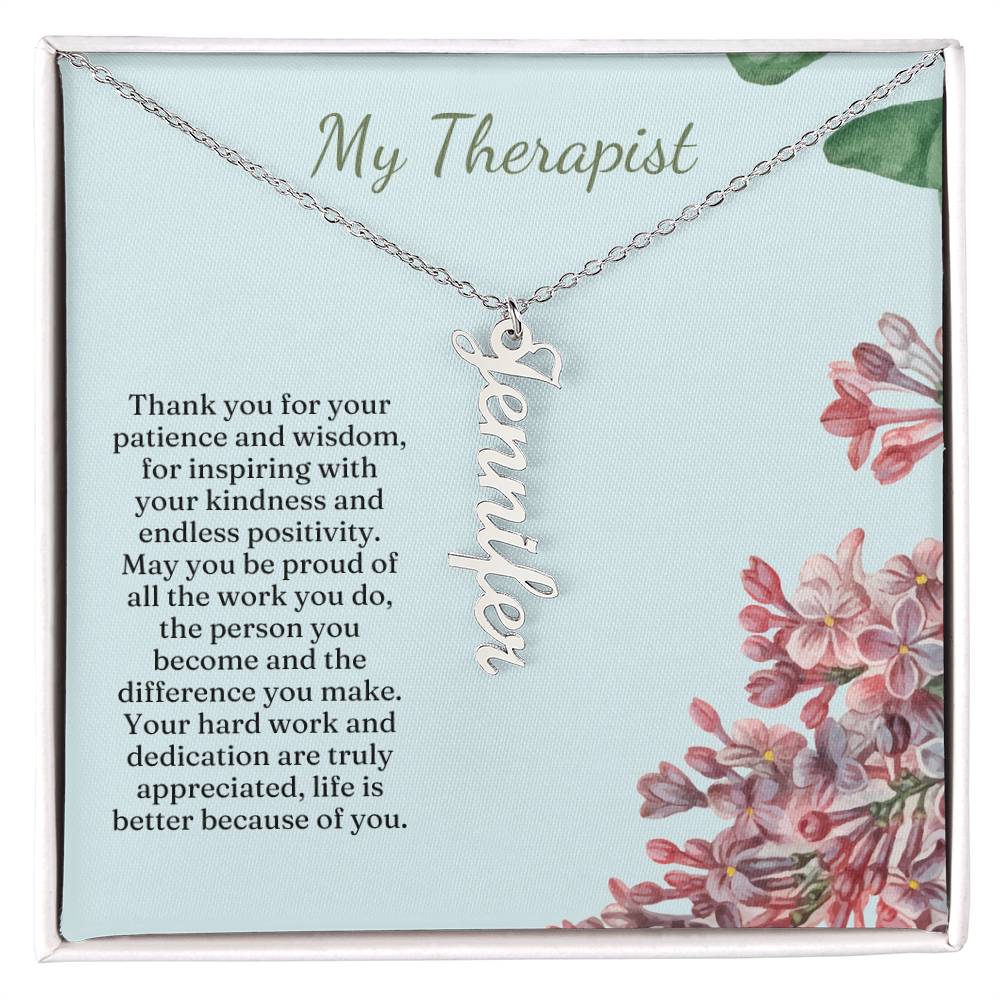My Therapist | Thank You For Your Patience | Professional Name Pendant Necklace