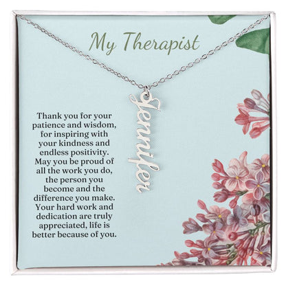 My Therapist | Thank You For Your Patience | Professional Name Pendant Necklace