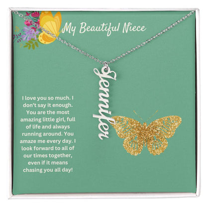 My Beautiful Niece | I Love You So Much | Name Necklace