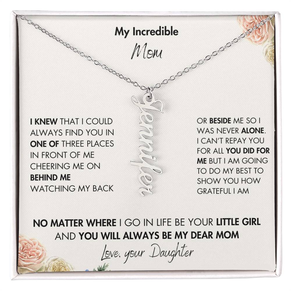 My Incredible Mom | Flower Name Necklace