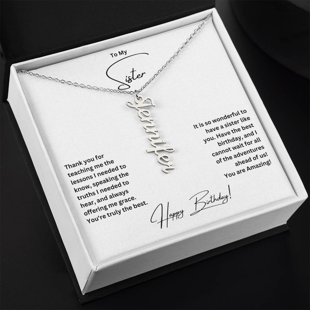 To My Sister | Happy Birthday | Custom Name Necklace