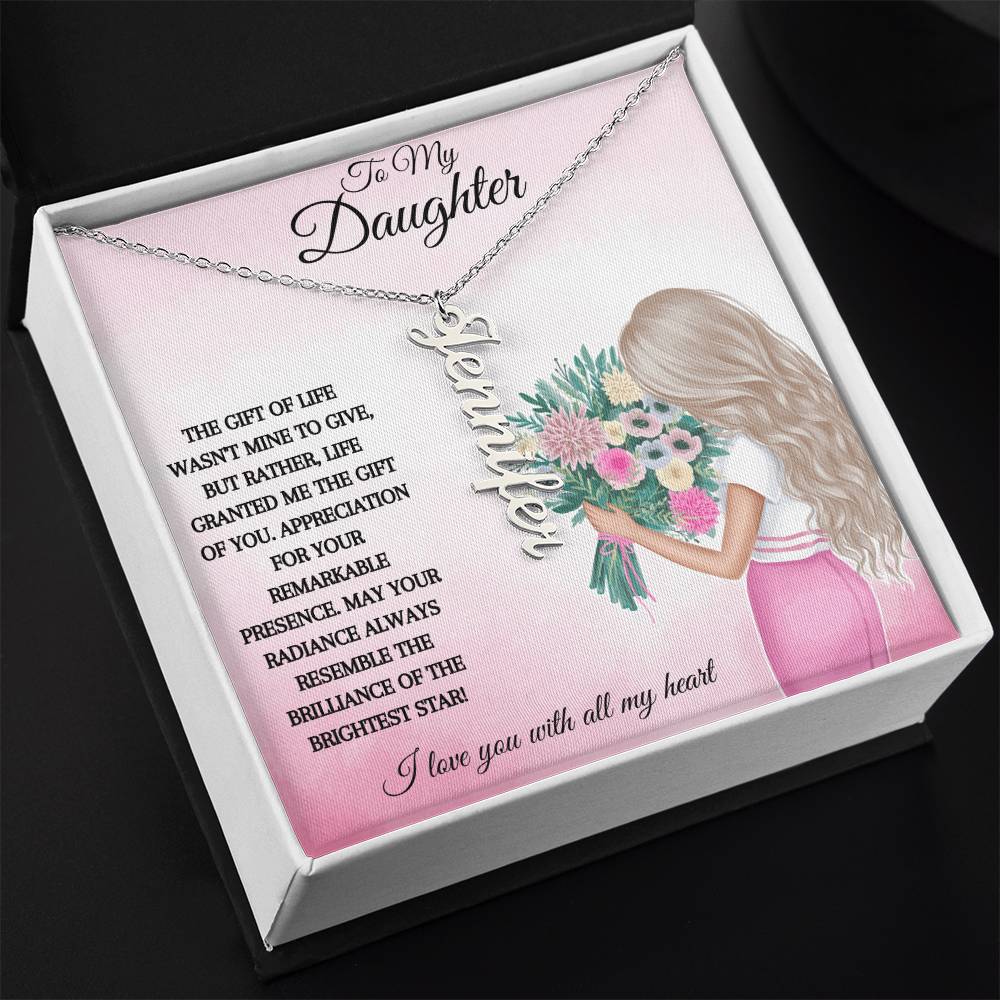 To My Daughter | I Love You With All My Heart | Pendant Name Necklace