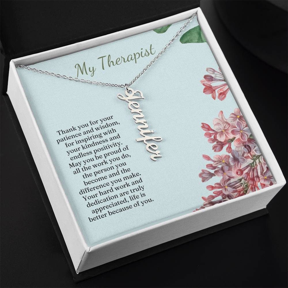 My Therapist | Thank You For Your Patience | Professional Name Pendant Necklace