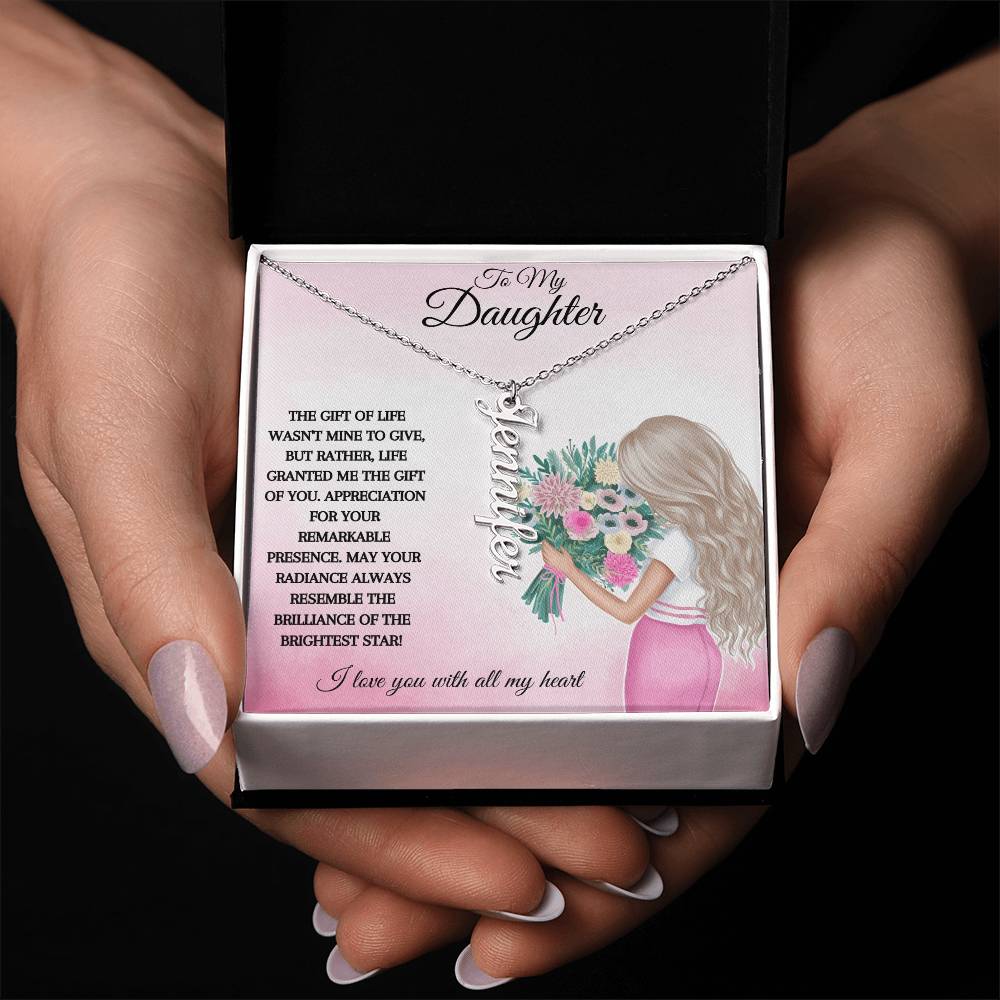 To My Daughter | I Love You With All My Heart | Pendant Name Necklace