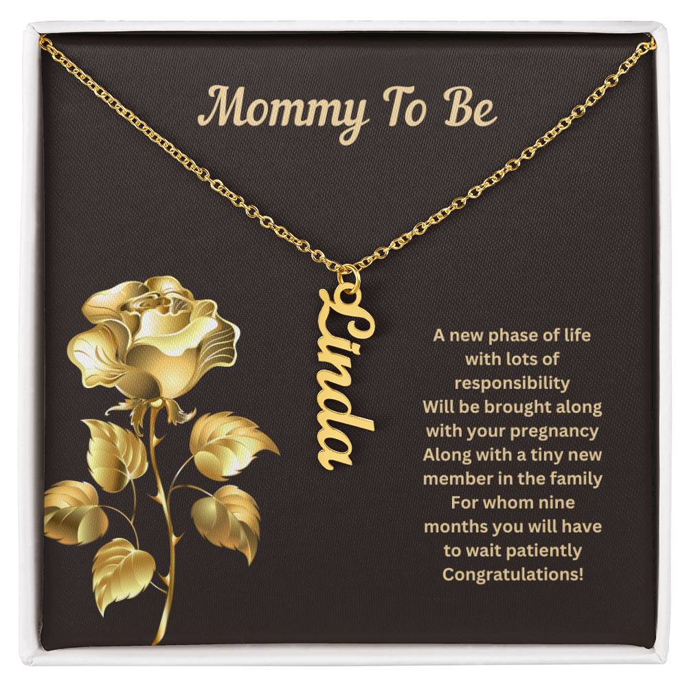 Mommy To Be | Congratulations | Pregnancy Name Necklace