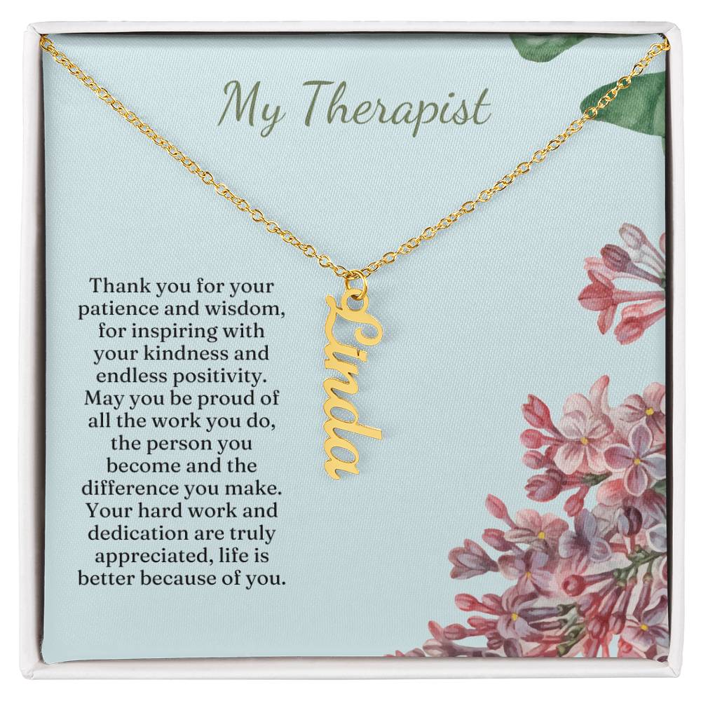My Therapist | Thank You For Your Patience | Professional Name Pendant Necklace