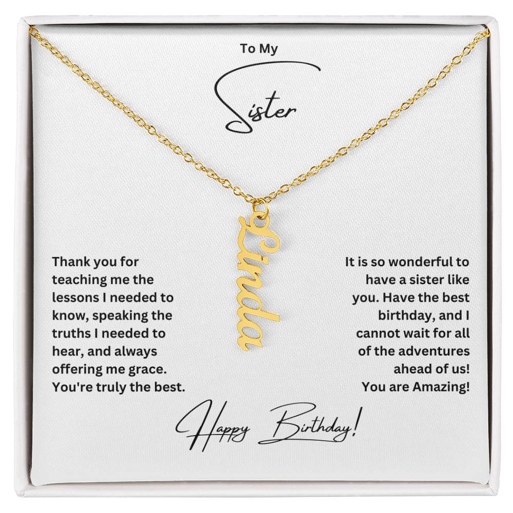 To My Sister | Happy Birthday | Custom Name Necklace