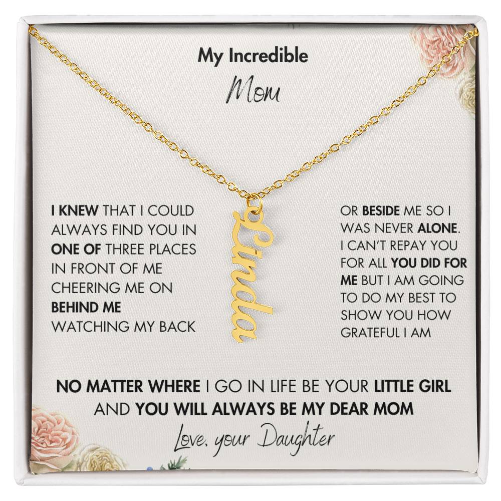 My Incredible Mom | Flower Name Necklace