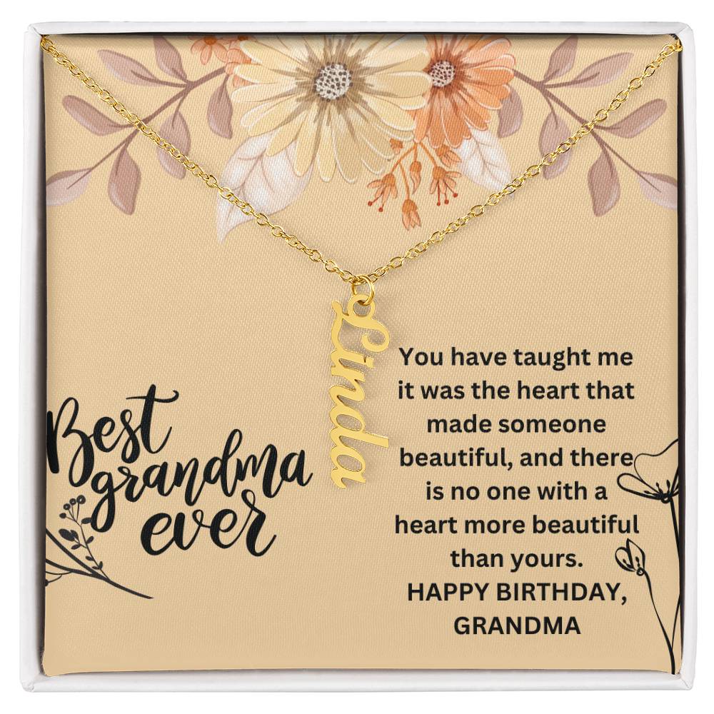 Best Grandma Ever | Happy Birthday | Name Necklace