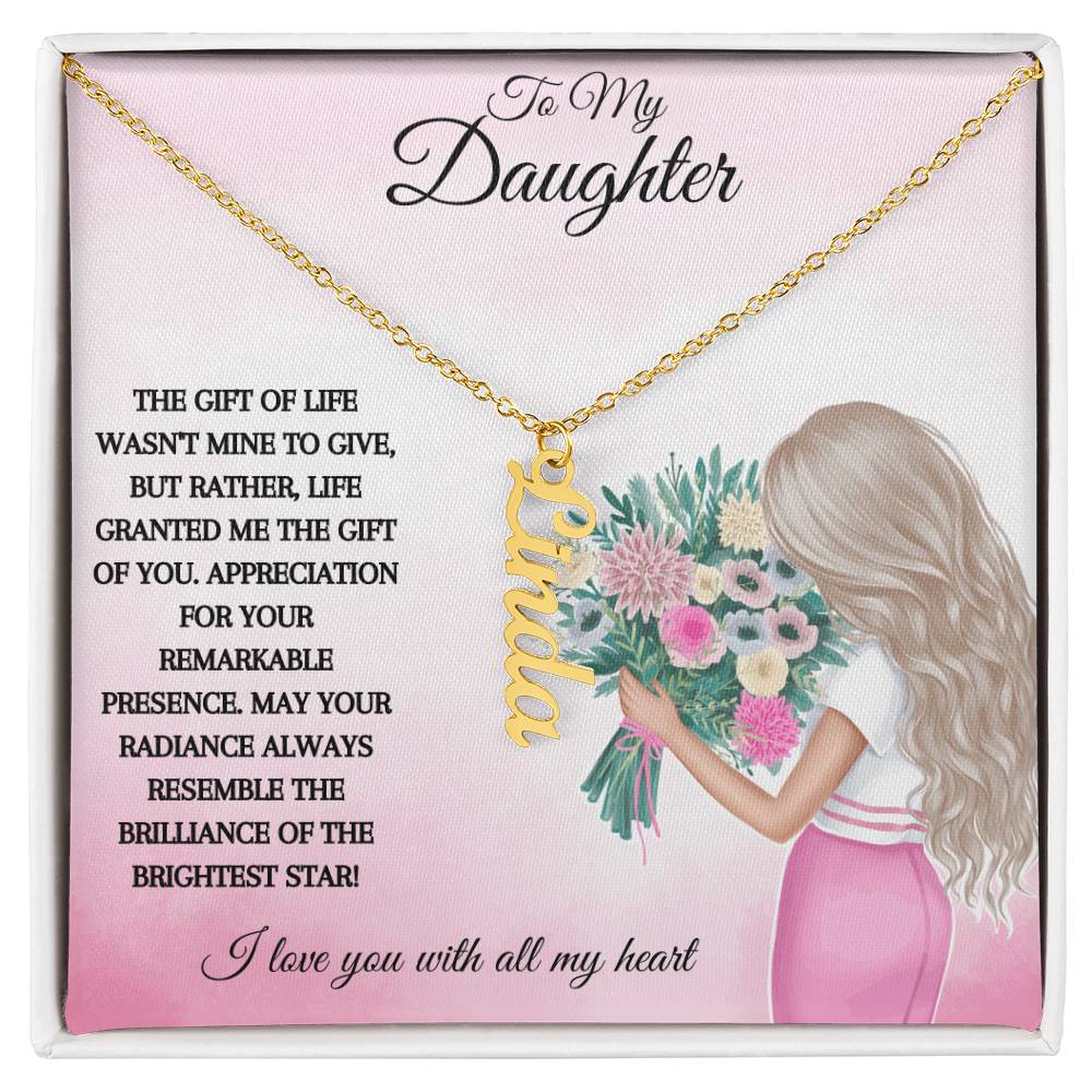 To My Daughter | I Love You With All My Heart | Pendant Name Necklace