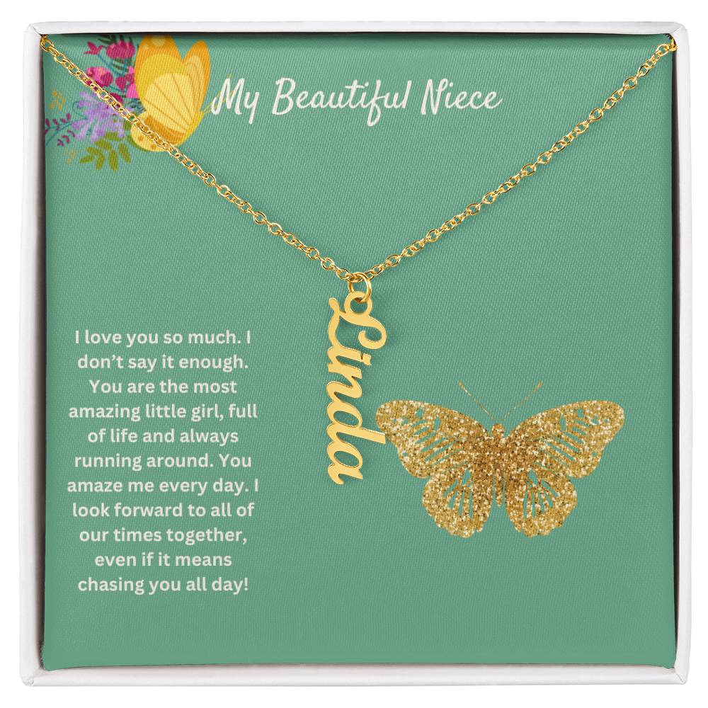 My Beautiful Niece | I Love You So Much | Name Necklace
