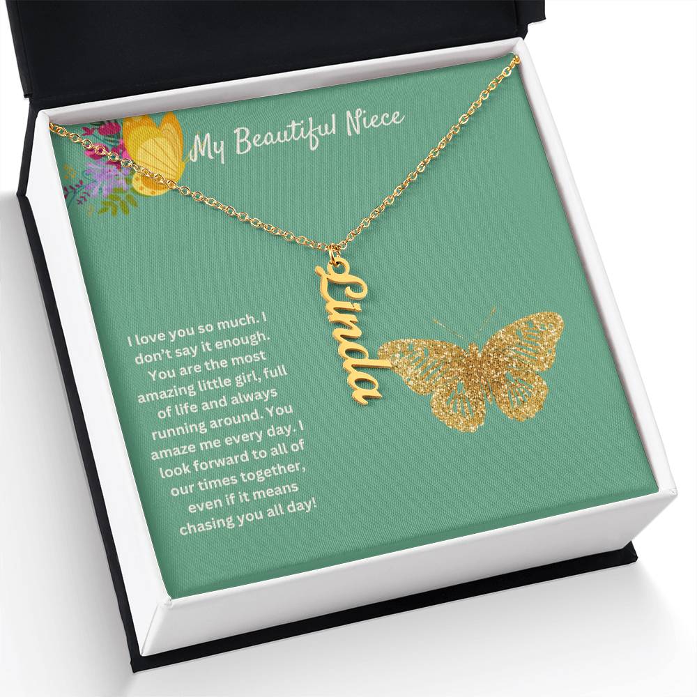 My Beautiful Niece | I Love You So Much | Name Necklace