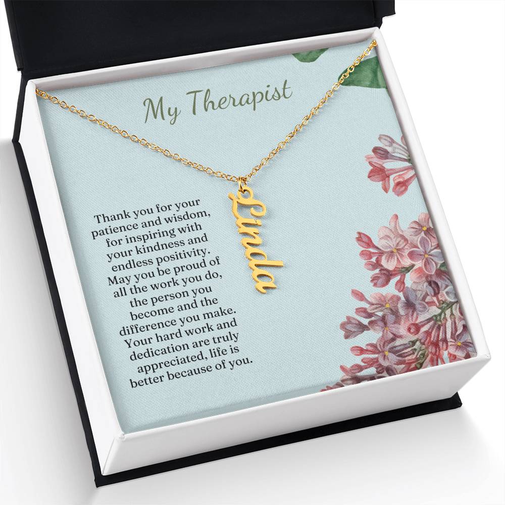 My Therapist | Thank You For Your Patience | Professional Name Pendant Necklace