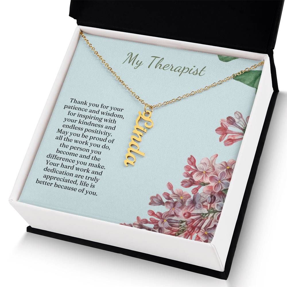 My Therapist | Thank You For Your Patience | Professional Name Pendant Necklace