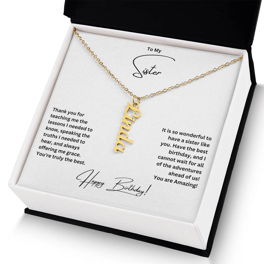 To My Sister | Happy Birthday | Custom Name Necklace