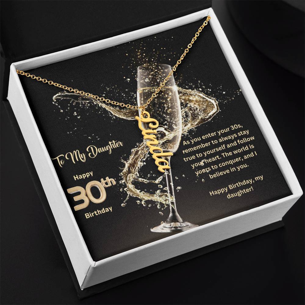To My Daughter | Happy 30th Birthday | Custom Name Necklace