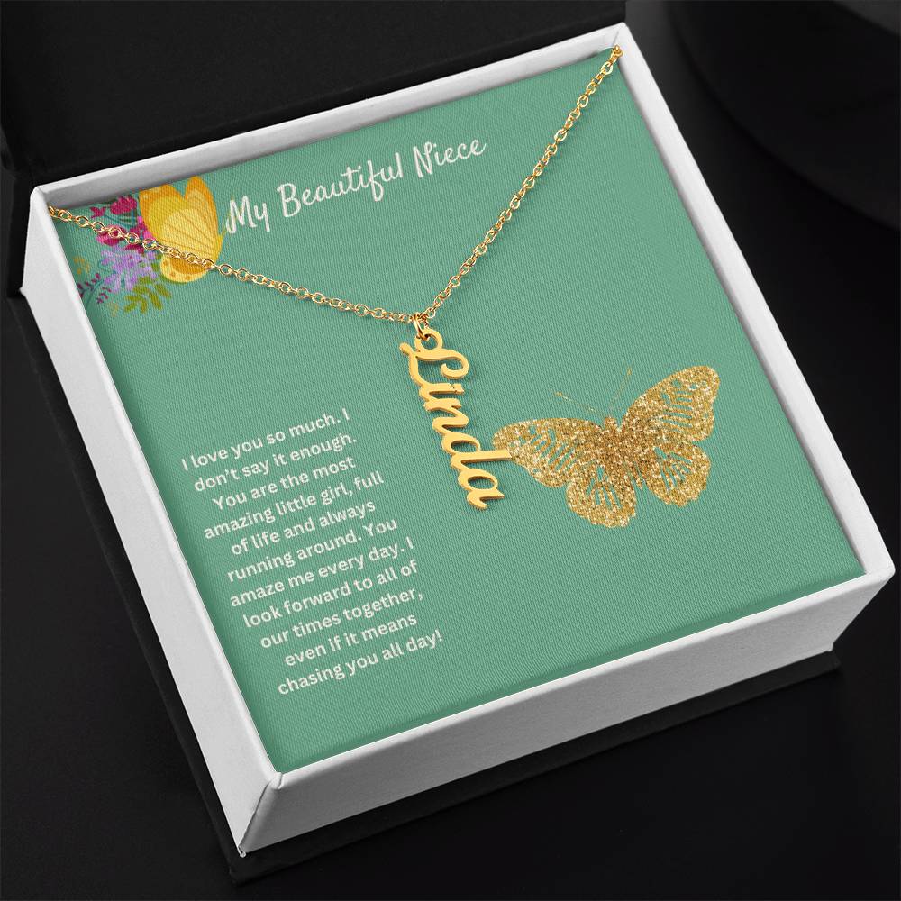 My Beautiful Niece | I Love You So Much | Name Necklace
