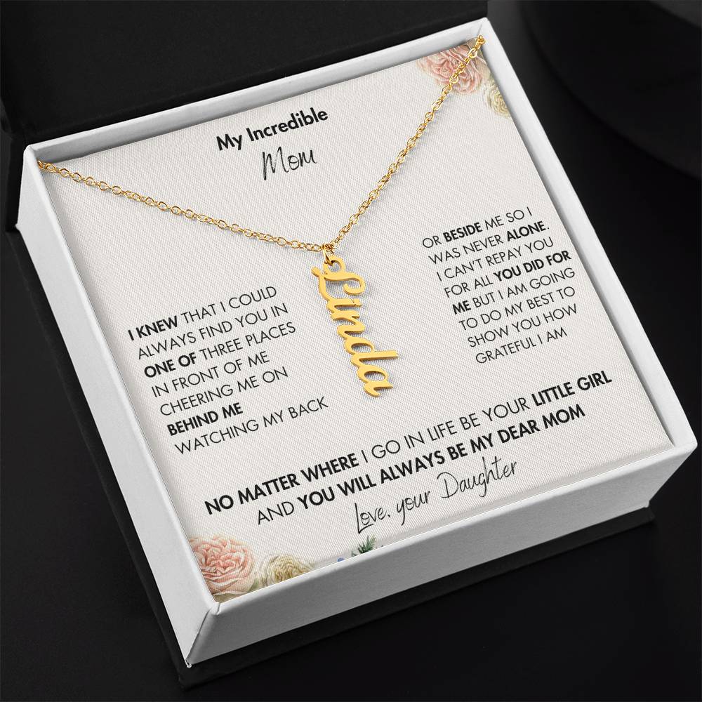 My Incredible Mom | Flower Name Necklace