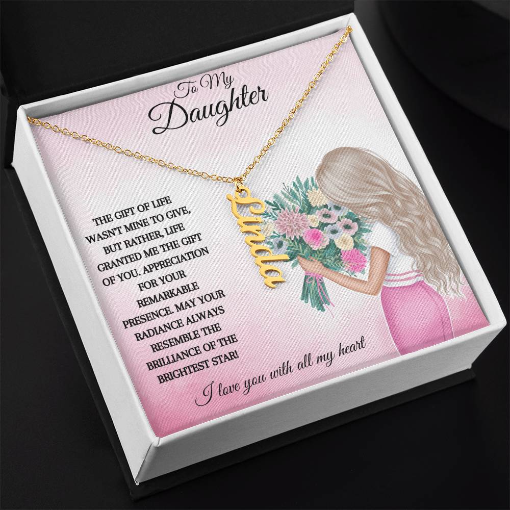 To My Daughter | I Love You With All My Heart | Pendant Name Necklace