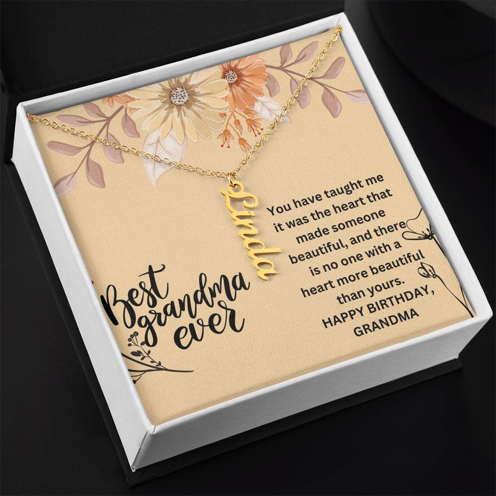 Best Grandma Ever | Happy Birthday | Name Necklace
