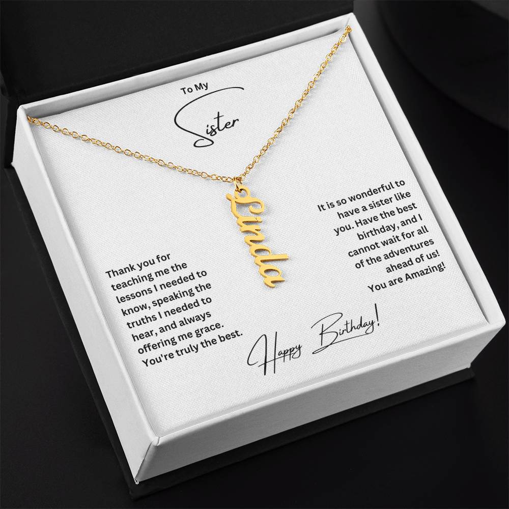 To My Sister | Happy Birthday | Custom Name Necklace