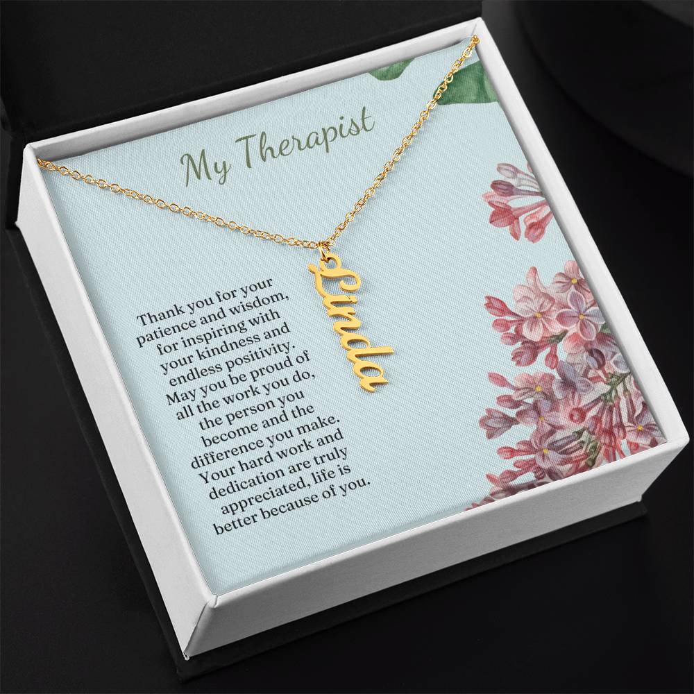 My Therapist | Thank You For Your Patience | Professional Name Pendant Necklace