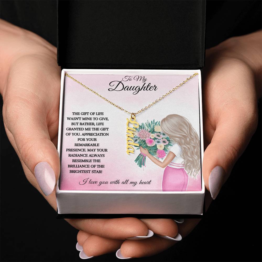 To My Daughter | I Love You With All My Heart | Pendant Name Necklace