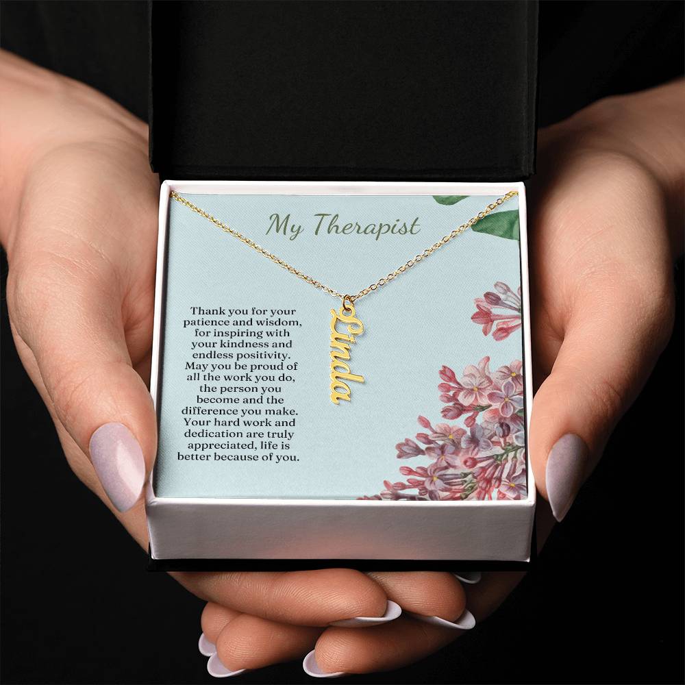 My Therapist | Thank You For Your Patience | Professional Name Pendant Necklace