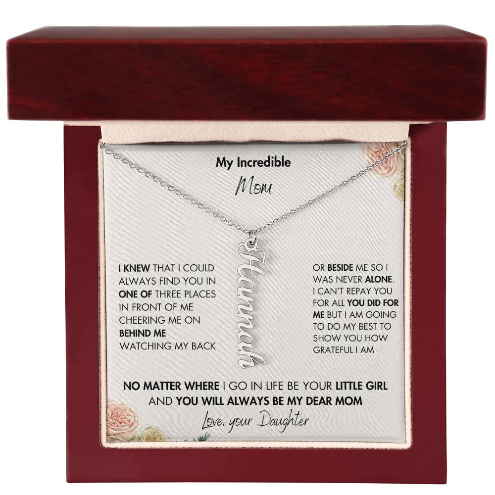 My Incredible Mom | Flower Name Necklace