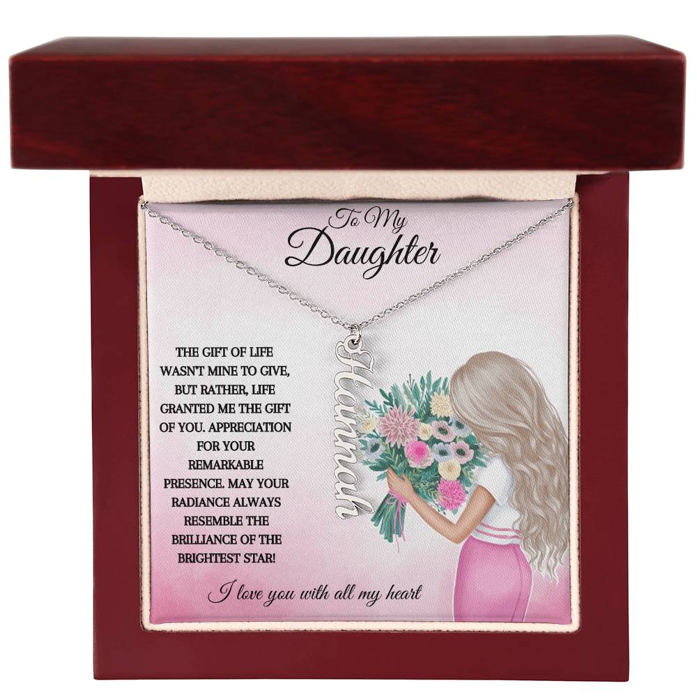 To My Daughter | I Love You With All My Heart | Pendant Name Necklace