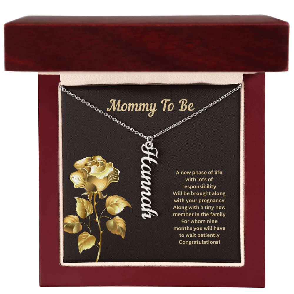 Mommy To Be | Congratulations | Pregnancy Name Necklace