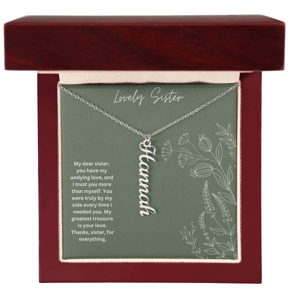 Lovely Sister | You Have My Undying Love | Name Necklace