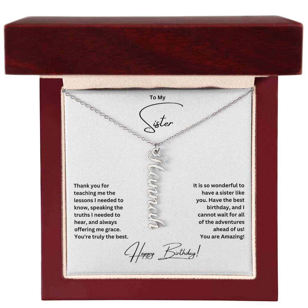 To My Sister | Happy Birthday | Custom Name Necklace