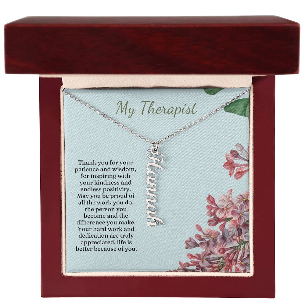 My Therapist | Thank You For Your Patience | Professional Name Pendant Necklace