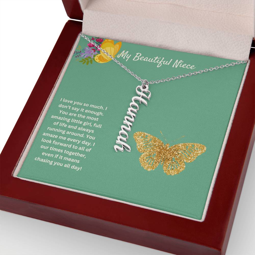 My Beautiful Niece | I Love You So Much | Name Necklace