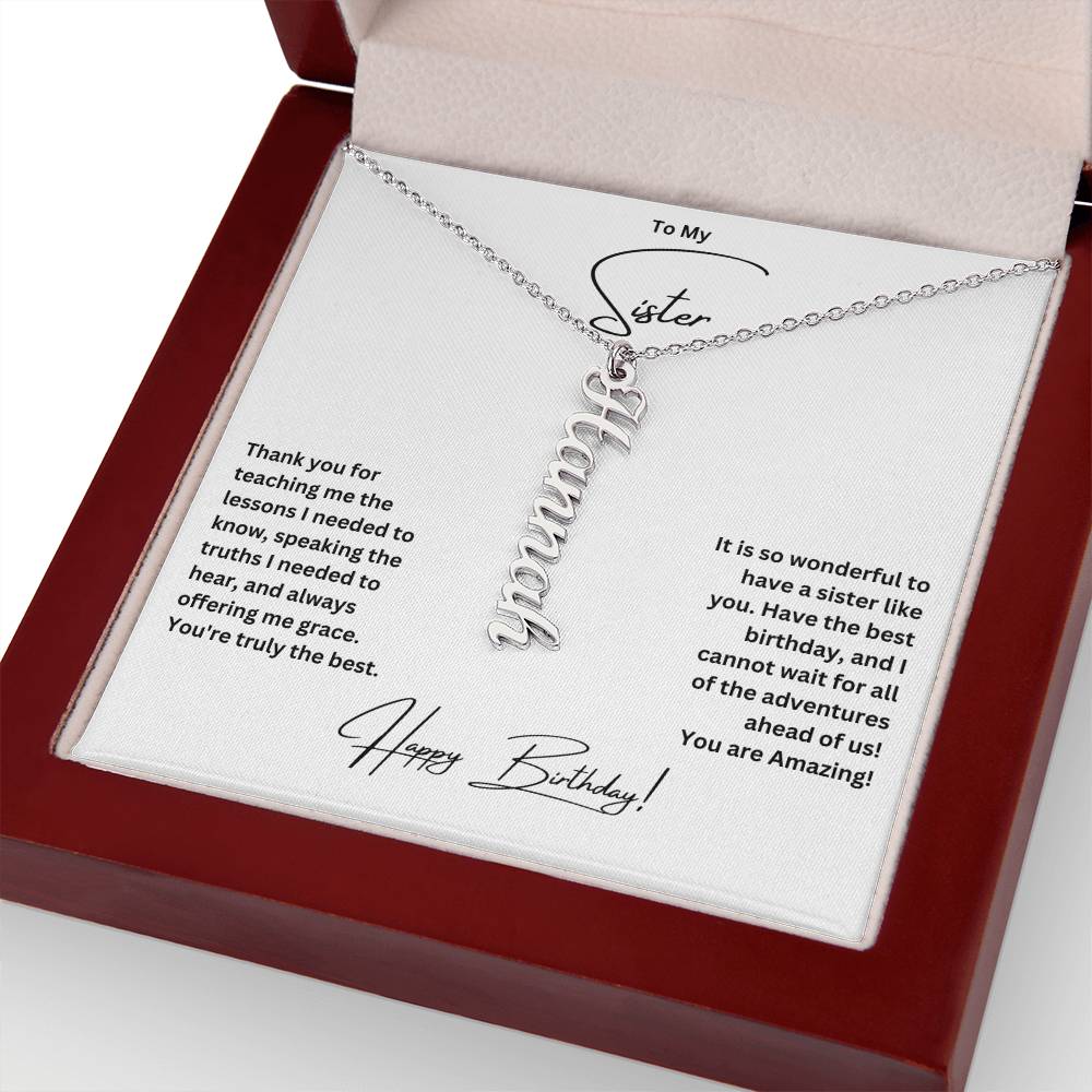 To My Sister | Happy Birthday | Custom Name Necklace