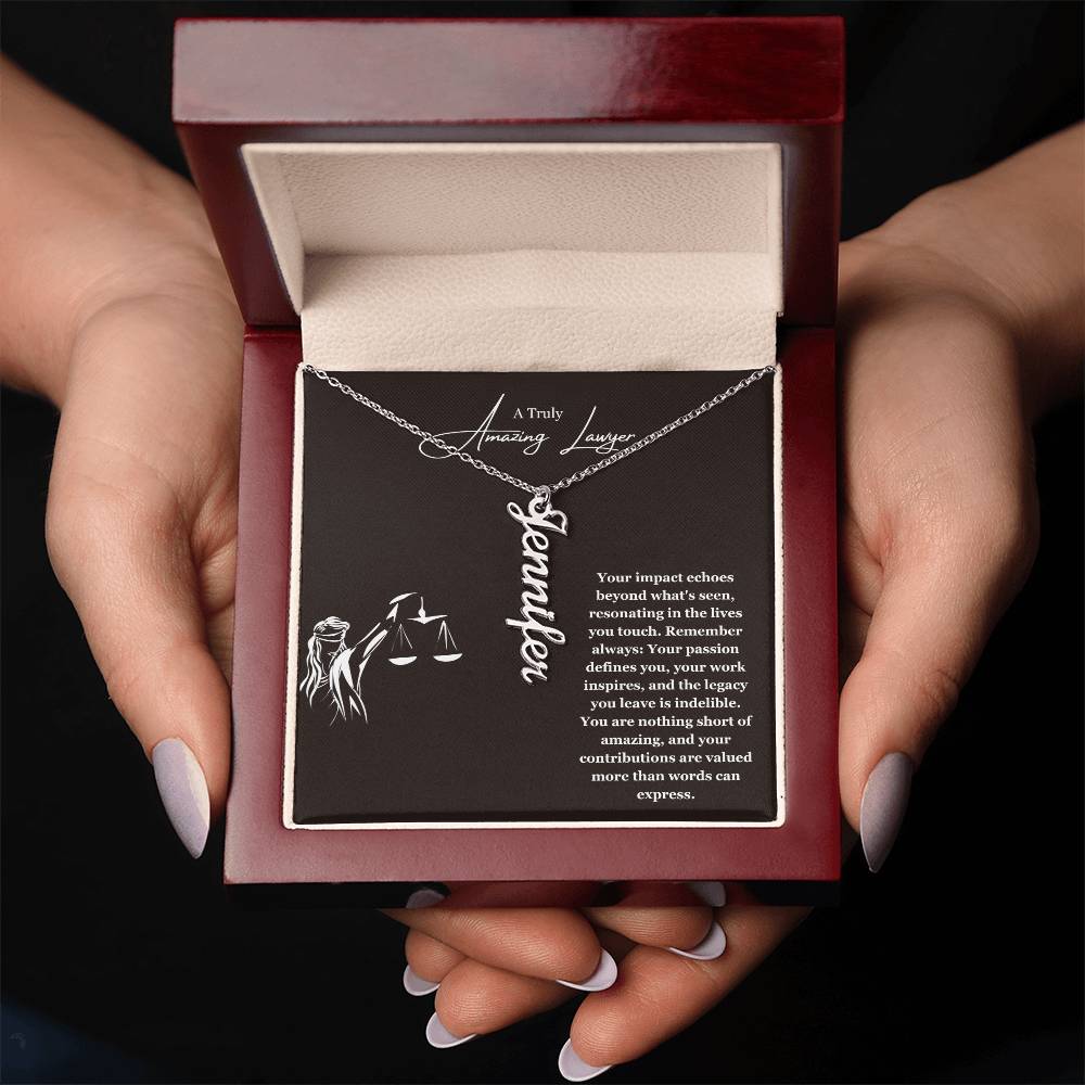 A Truly Amazing Lawyer | Your Impact Echoes Beyond What Is Seen | Professional Name Necklace