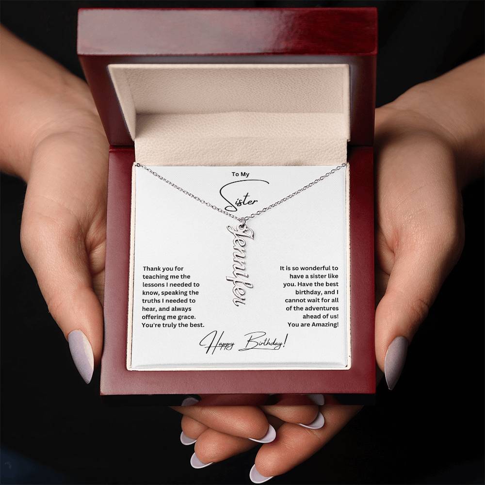 To My Sister | Happy Birthday | Custom Name Necklace