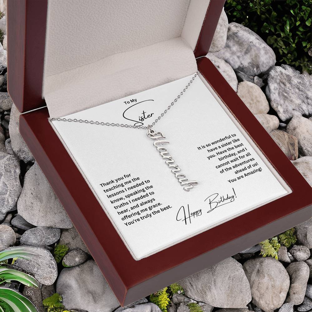 To My Sister | Happy Birthday | Custom Name Necklace