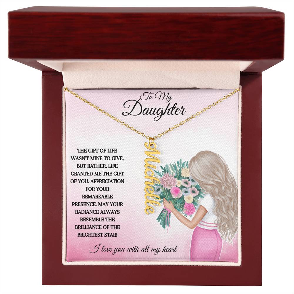 To My Daughter | I Love You With All My Heart | Pendant Name Necklace