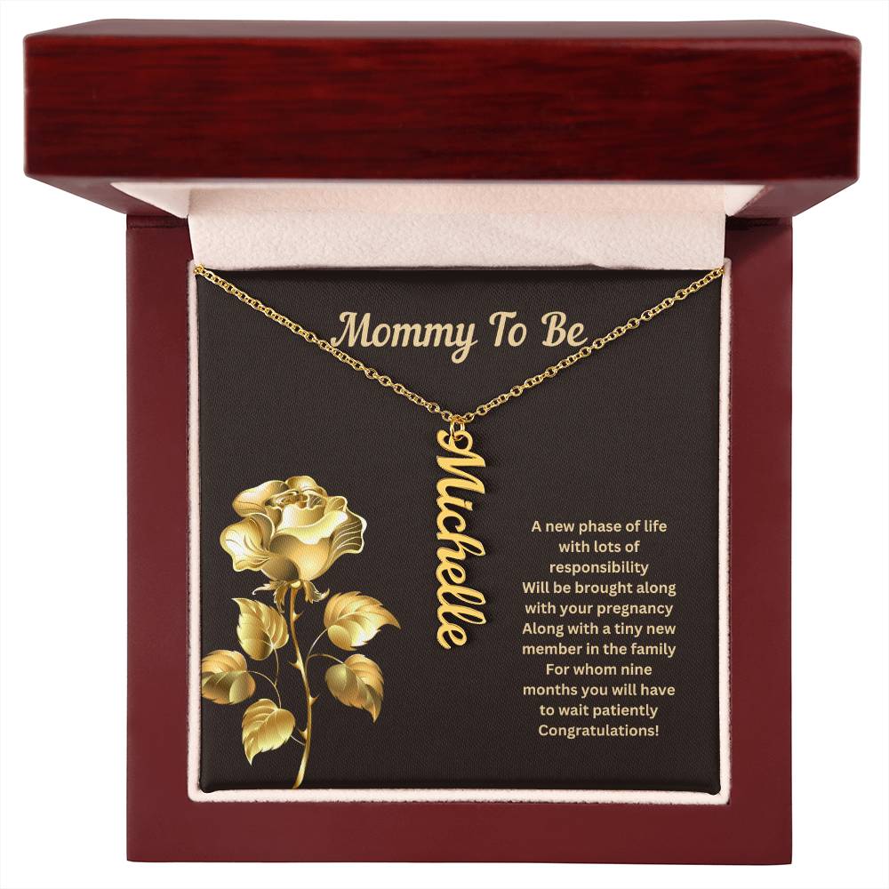 Mommy To Be | Congratulations | Pregnancy Name Necklace