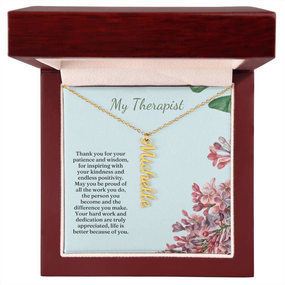 My Therapist | Thank You For Your Patience | Professional Name Pendant Necklace