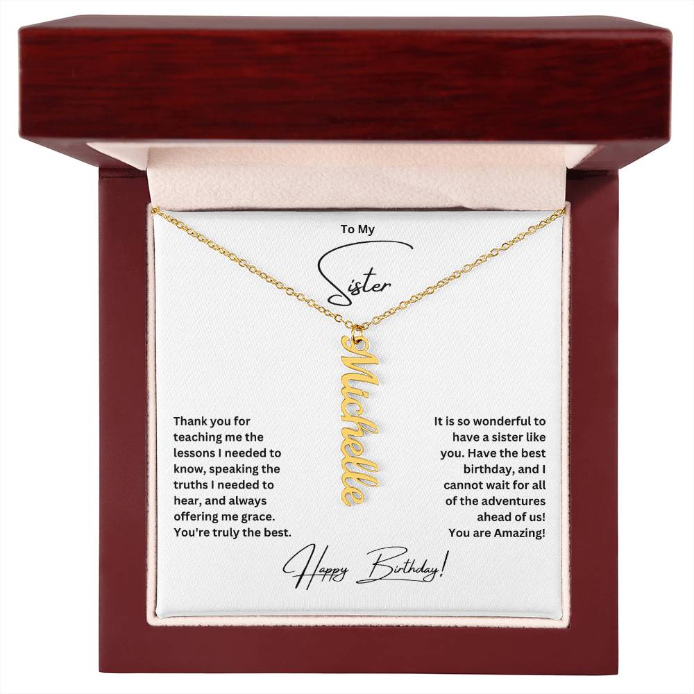 To My Sister | Happy Birthday | Custom Name Necklace