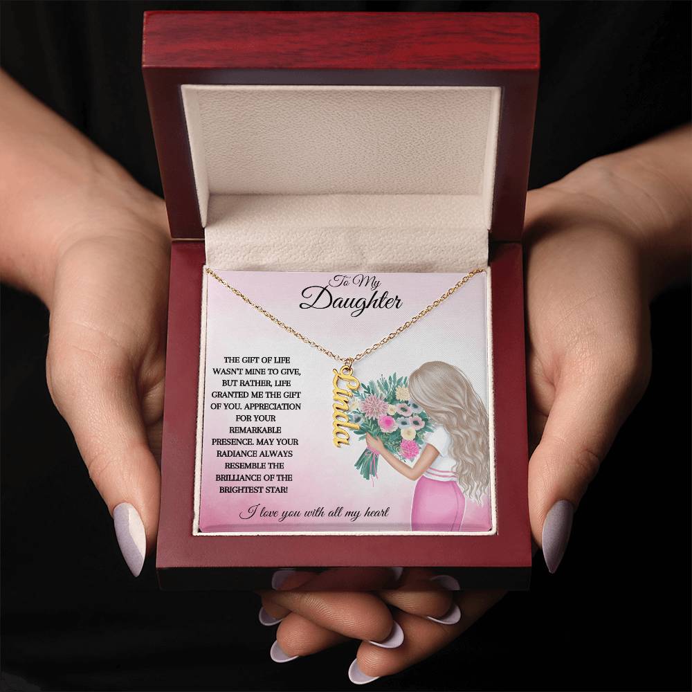 To My Daughter | I Love You With All My Heart | Pendant Name Necklace