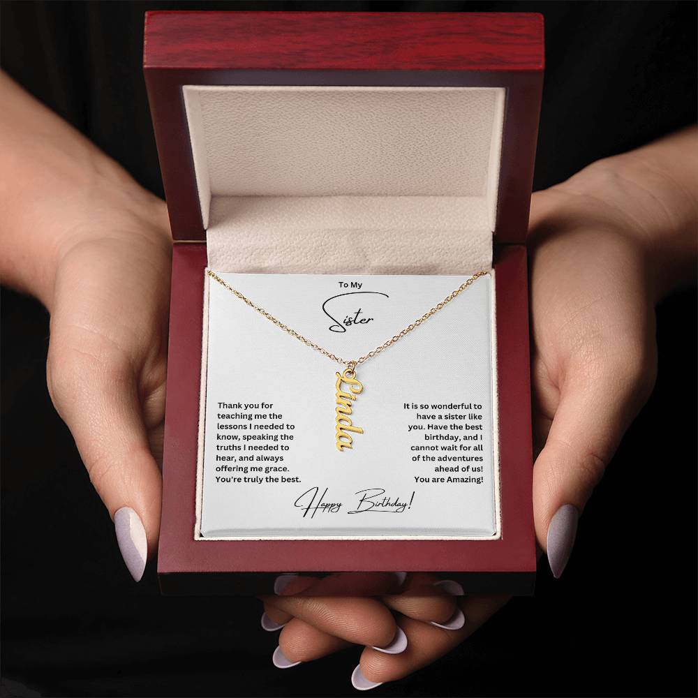To My Sister | Happy Birthday | Custom Name Necklace