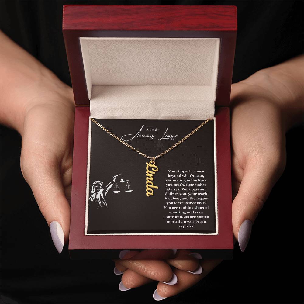 A Truly Amazing Lawyer | Your Impact Echoes Beyond What Is Seen | Professional Name Necklace