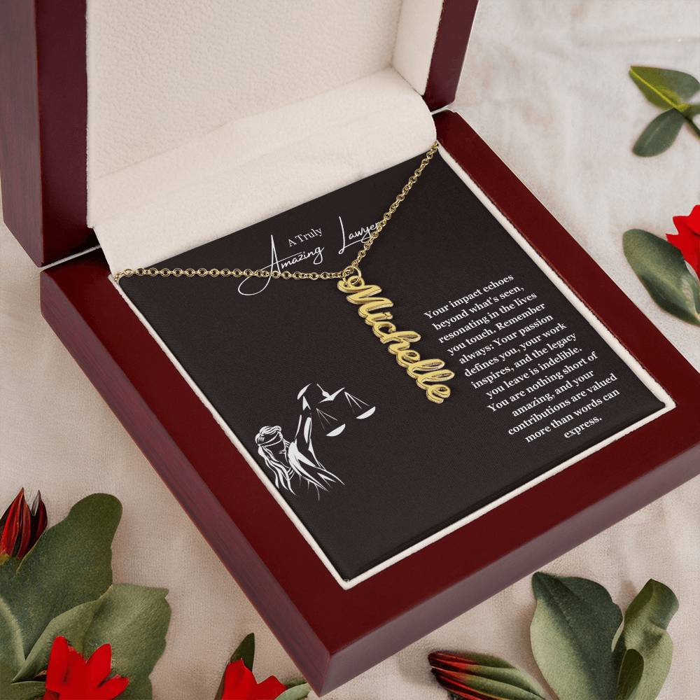A Truly Amazing Lawyer | Your Impact Echoes Beyond What Is Seen | Professional Name Necklace