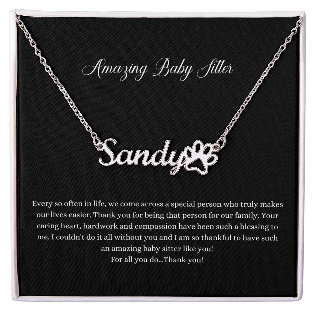 Amazing Baby Sitter | Professional Name Necklace
