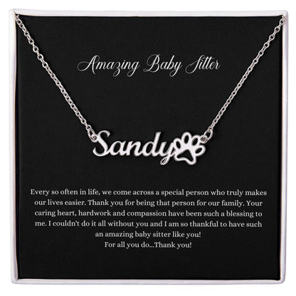 Amazing Baby Sitter | Professional Name Necklace